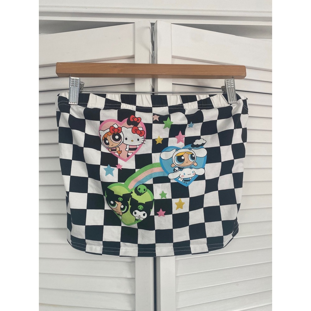 Hello Kitty x Powerpuff Girls Checkered Tube Top XL Sanrio Cinnamoroll Kuromi